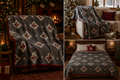 Midnight Lodge Dual-sided Blanket  | 2026 Holiday Edition – Wool Blend Throw with Faux Mink Fur