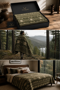 Canopy Drift Dual-sided Blanket – Wool Blend Throw with Faux Fox Fur