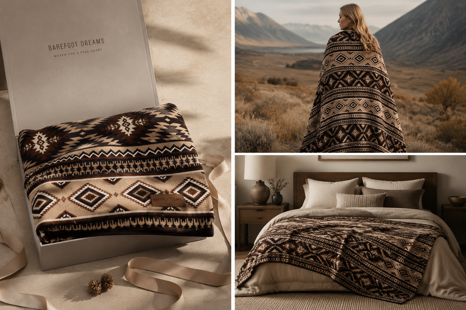 Strata Echo Southwestern Woven Throw Blanket | A Southwestern-inspired woven throw shaped by the timeless layers of desert landscapes.